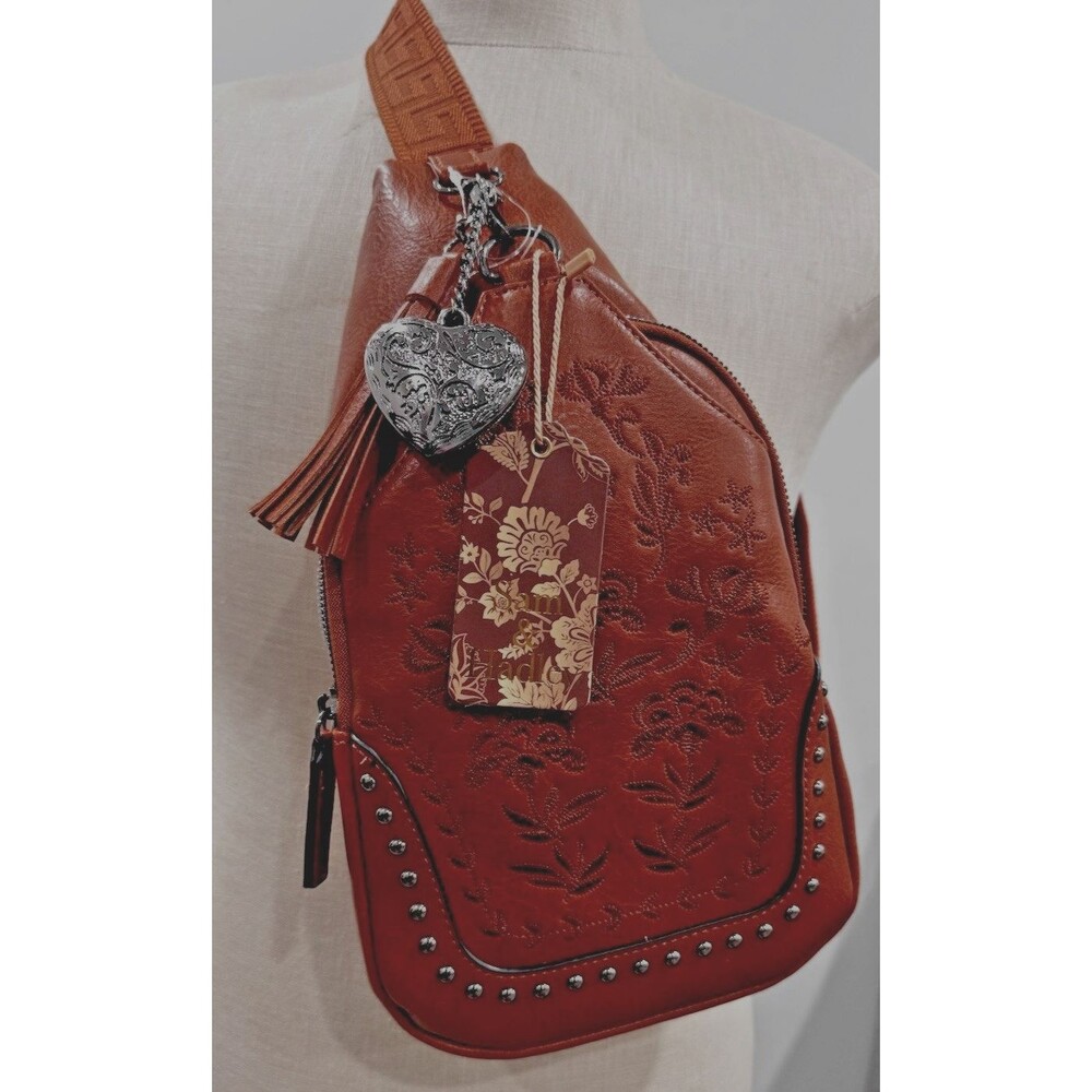 Sam & Hadley Cross Body Bag, Cognac New With Tag